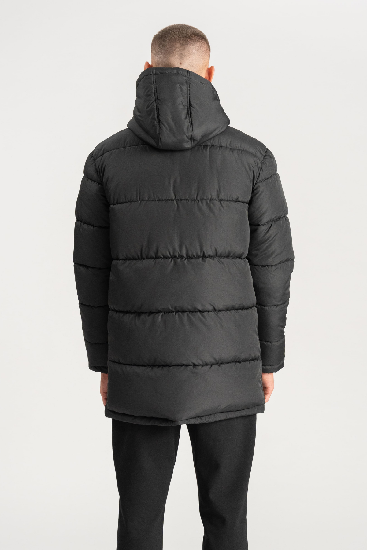 Long Puffer Jacket - Black