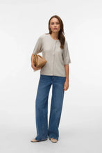 Load image into Gallery viewer, Lefile 2/4 O-Neck Pearl Cardigan - Pumice Stone Melange
