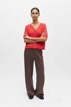 Load image into Gallery viewer, Saggia V-Neck Knit Cardigan - Poinsettia Melange
