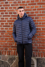 Load image into Gallery viewer, Hooded Light Puffer Jacket - Navy
