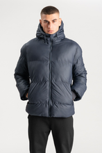 Cargar imagen en el visor de la galería, Coated Hooded Jacket - Navy
