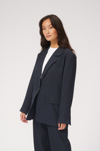 Load image into Gallery viewer, Oversized Blazer - Navy Pinstripe
