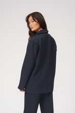 Load image into Gallery viewer, Oversized Blazer - Navy Pinstripe

