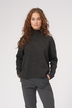 Carica l&#39;immagine nel visualizzatore di Gallery, Jumper polo a maglia sovradimensionata - melange grigio scuro
