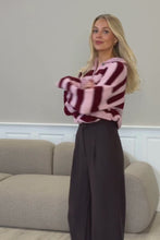 Load and play video in Gallery viewer, Josie Polo Knit - Brown/Off White
