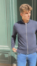 Charger et lire la vidéo dans la visionneuse de la Galerie, Pullover Zip Cardigan - Navy
