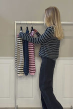 Load and play video in Gallery viewer, Crizette Striped Knit Cardigan - Blue/ Deep Blue
