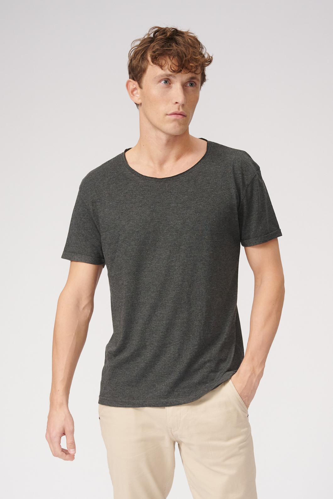 Raw Neck T-shirt - Dark Gray