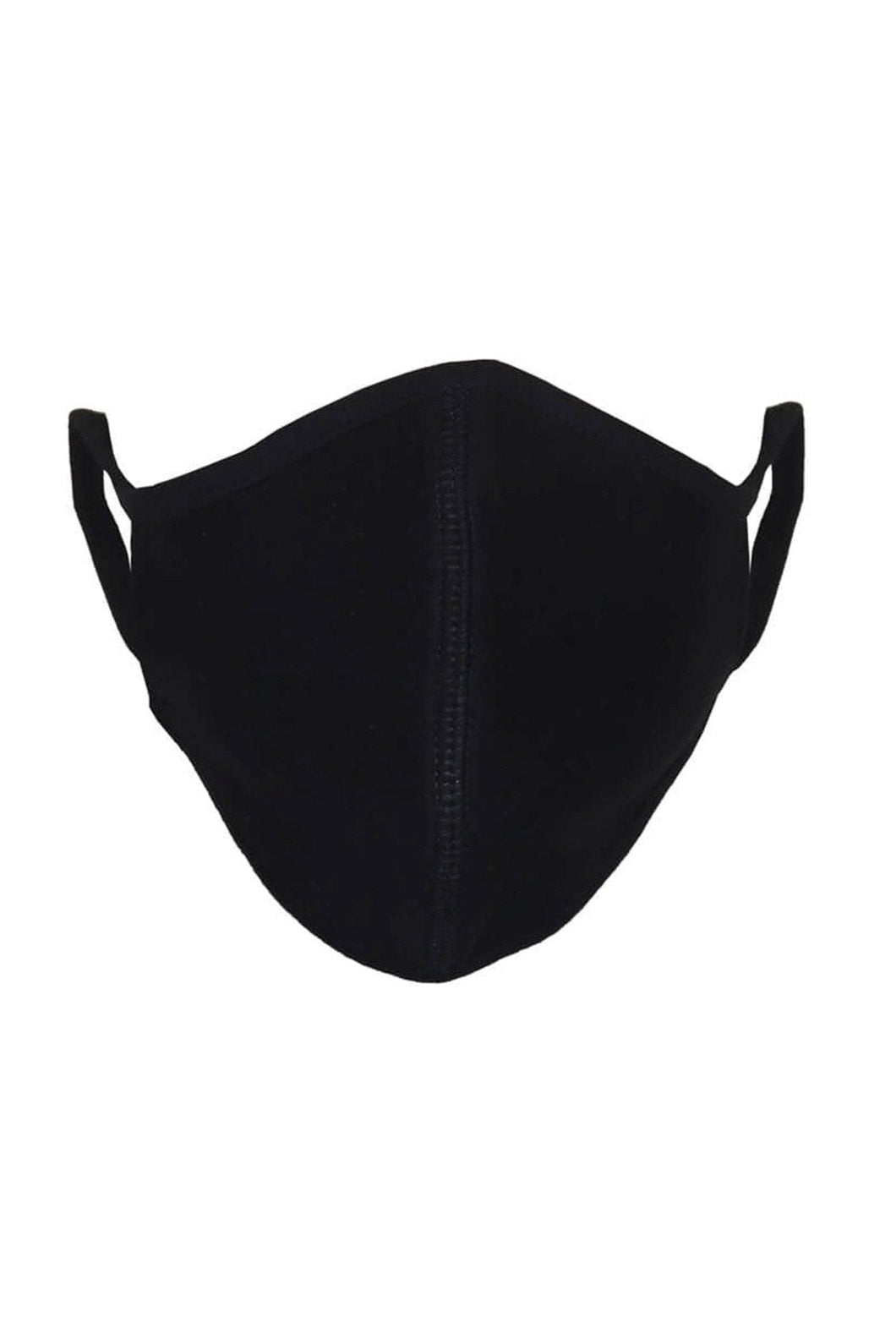 Maschera in tessuto con 3 strati - nero (cotone organico)