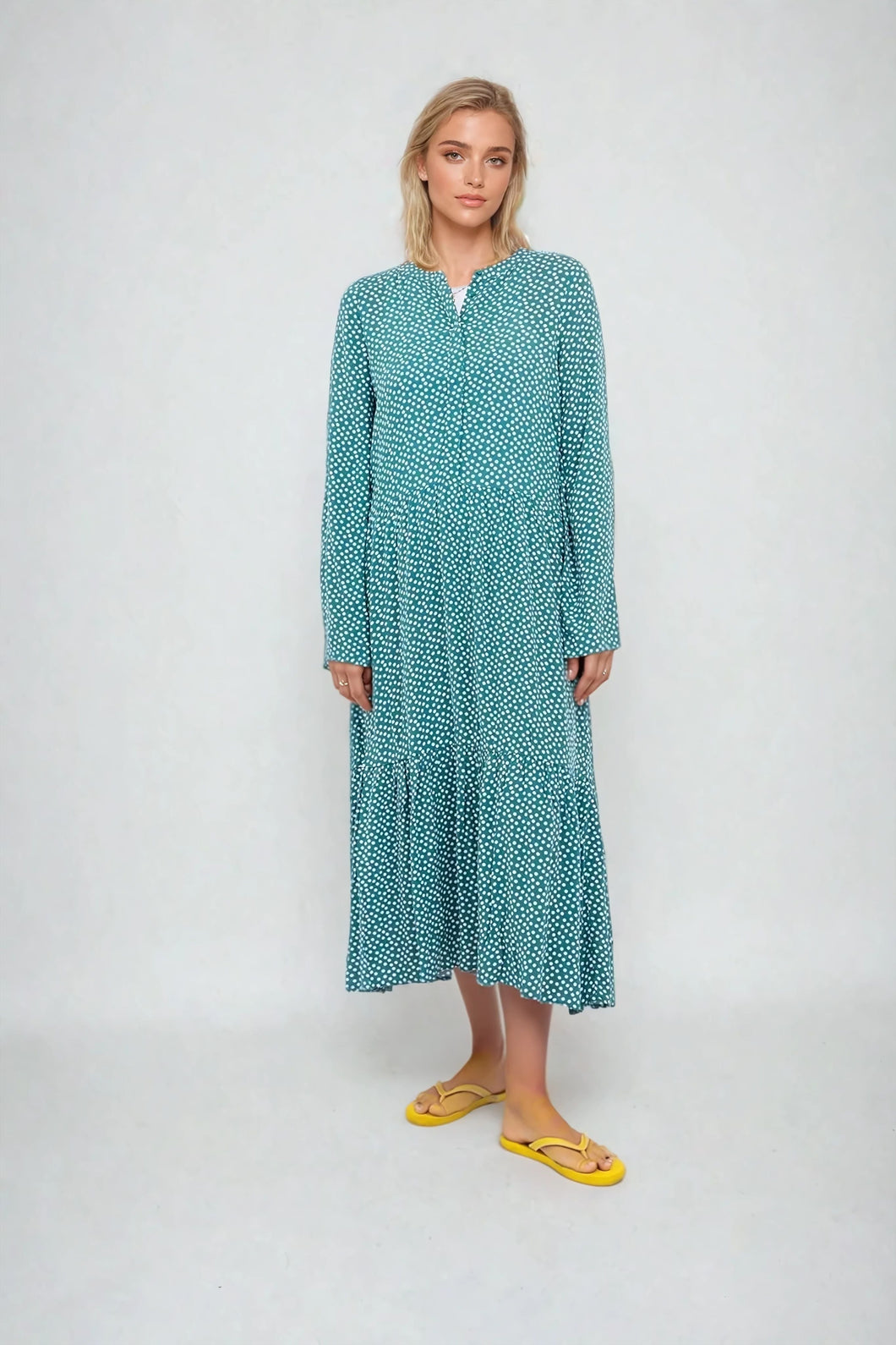 Robe Anna à manches longues - vert turreur