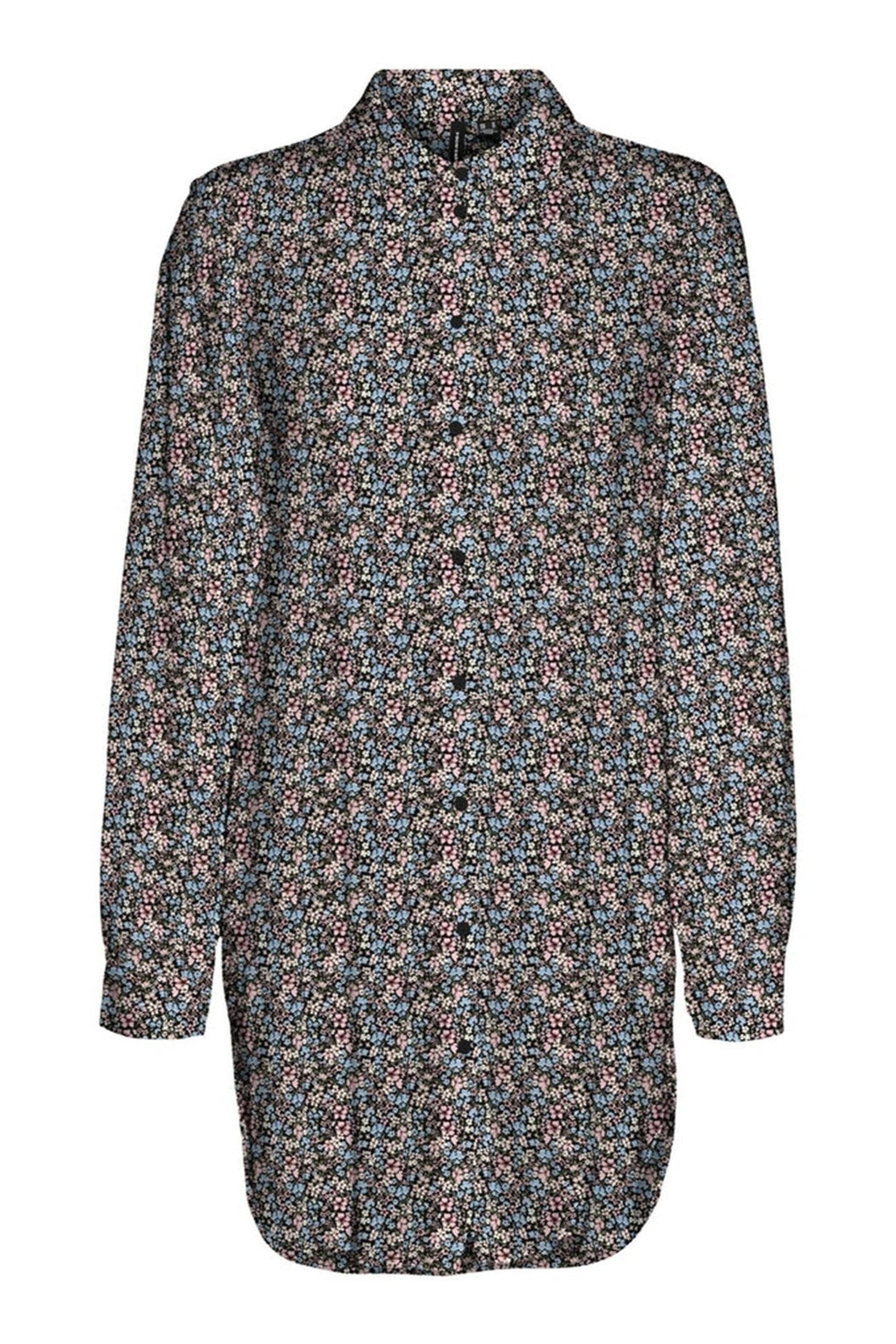 Gemakkelijk lang shirt - zwart