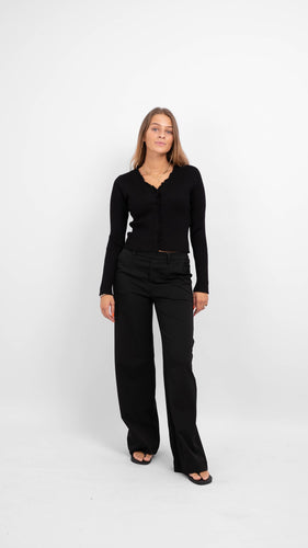 Elly Frill Cardigan - Black - Vero Moda - Black