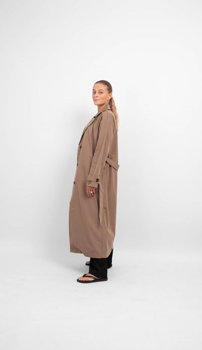 Isabelle Long Trenchcoat - Walnut - ONLY - Brown 3