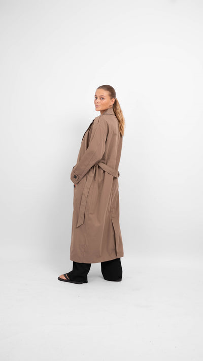 Isabelle Long Trenchcoat - Walnut - ONLY - Brown 2