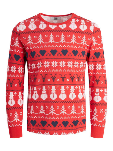 Snowflake Junior Pajamas - Red - TeeShoppen - Red