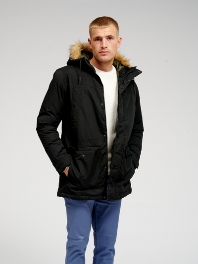 Classic Long Parka Jacket - Black - TeeShoppen - Black