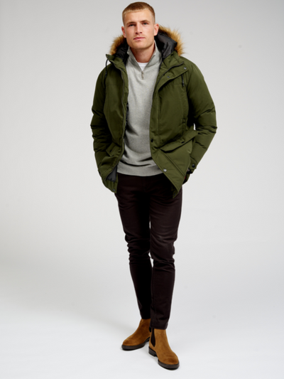 Classic Long Parka Jacket - Dark Green - TeeShoppen - Green 4