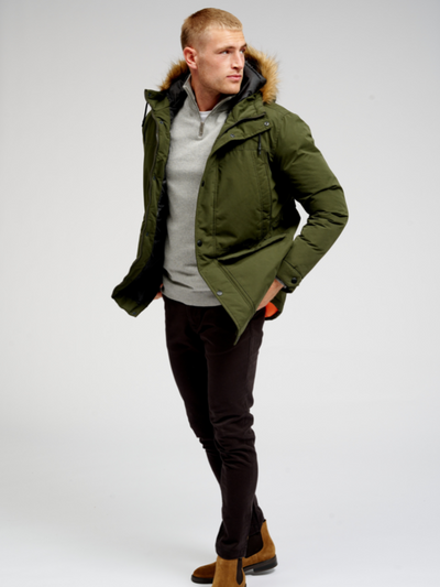 Classic Long Parka Jacket - Dark Green - TeeShoppen - Green 2