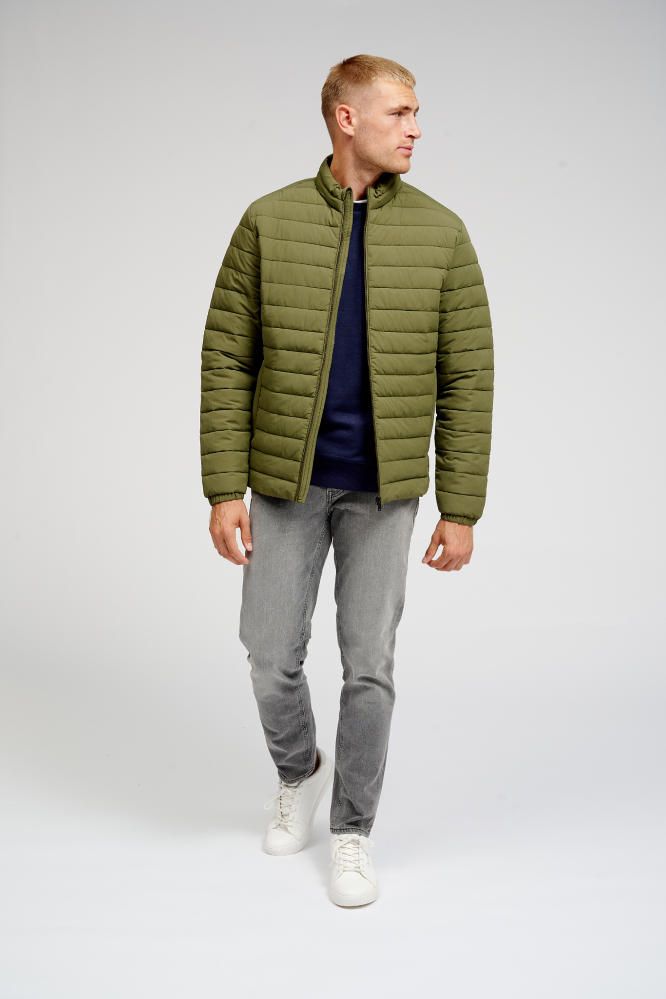 Light Puffer Jacket - Olive Night - TeeShoppen - Green 2