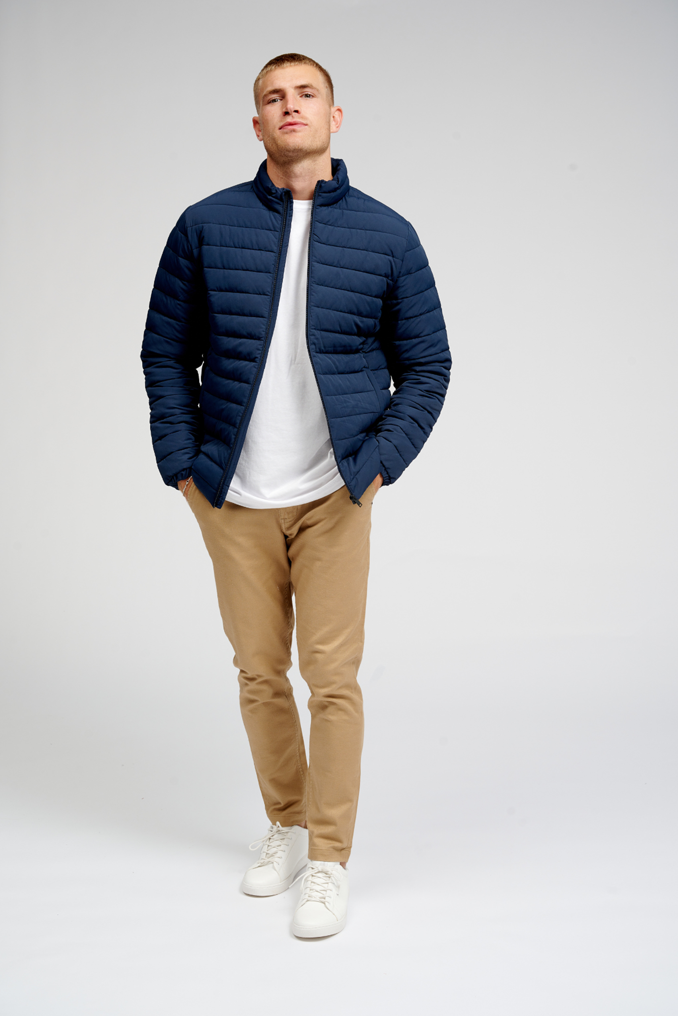 Light Puffer Jacket - Navy - TeeShoppen - Blue 3