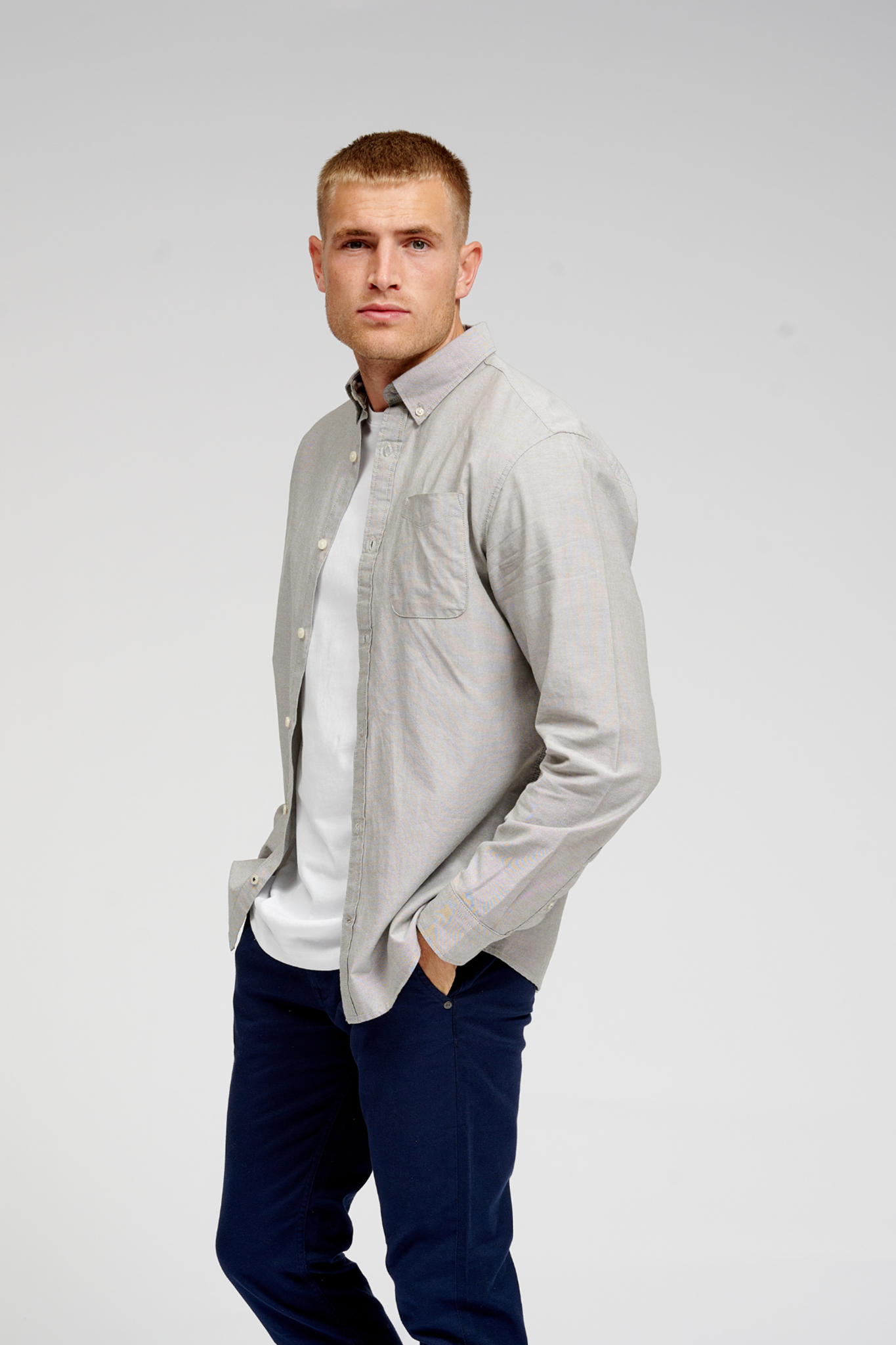 The Original Performance Oxford Shirt - Grey Melange - TeeShoppen - Grey 9