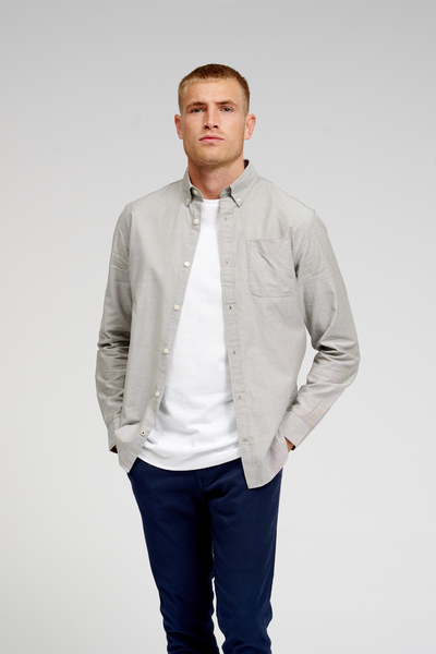 The Original Performance Oxford Shirt - Grey Melange - TeeShoppen - Grey 7