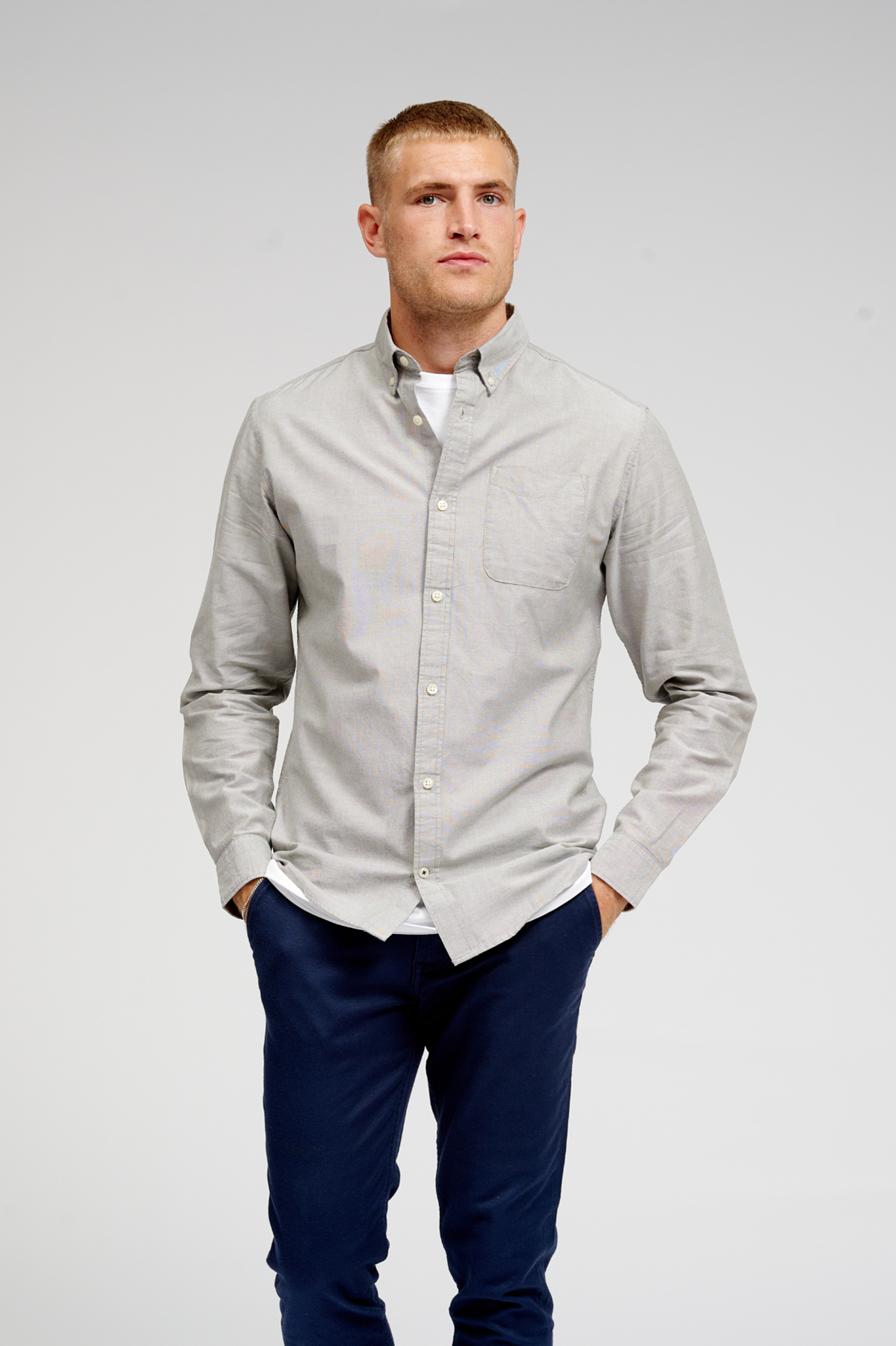 The Original Performance Oxford Shirt - Grey Melange - TeeShoppen - Grey 8