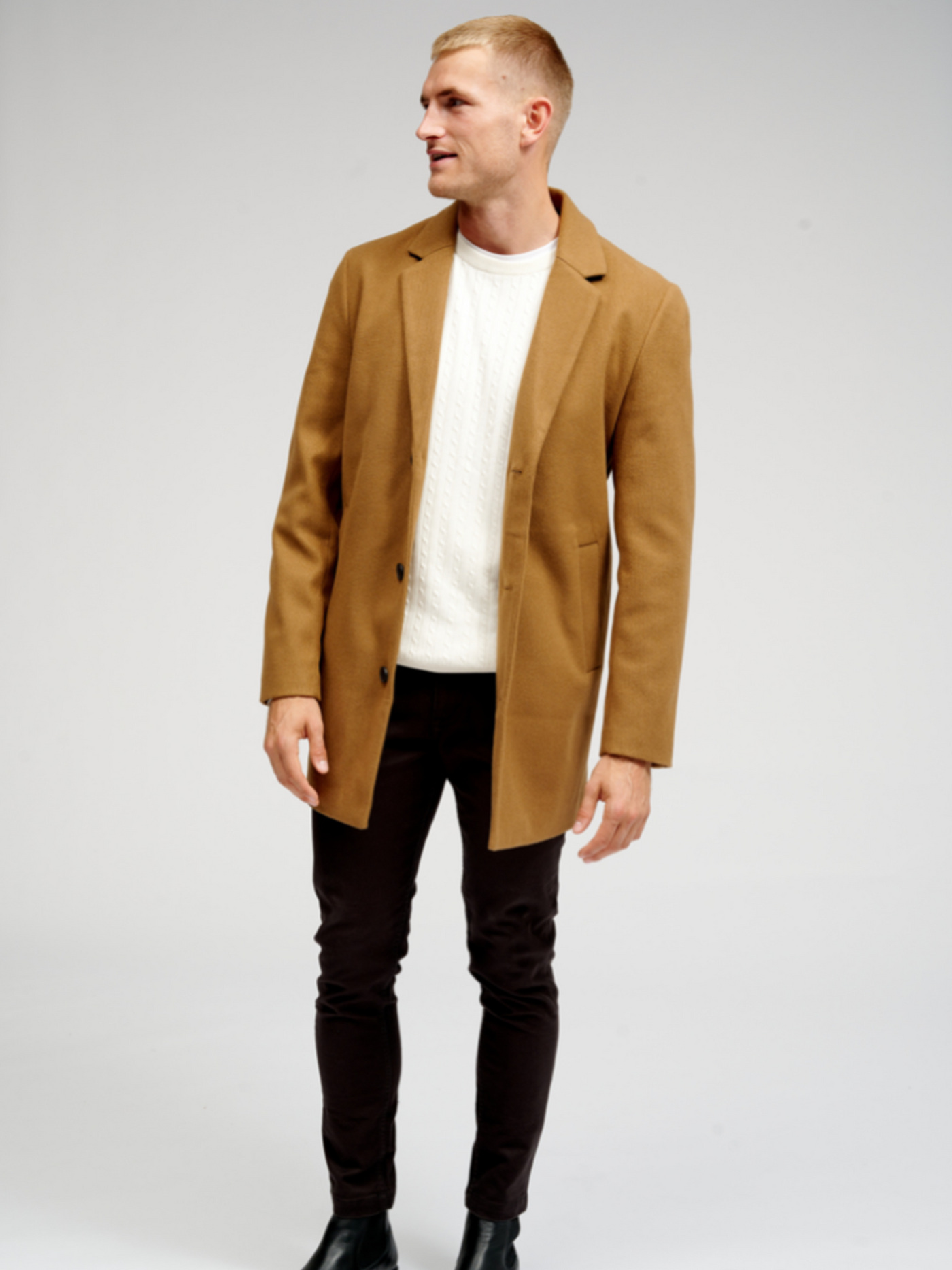 Classic Coat - Light Brown - TeeShoppen - Brown 3