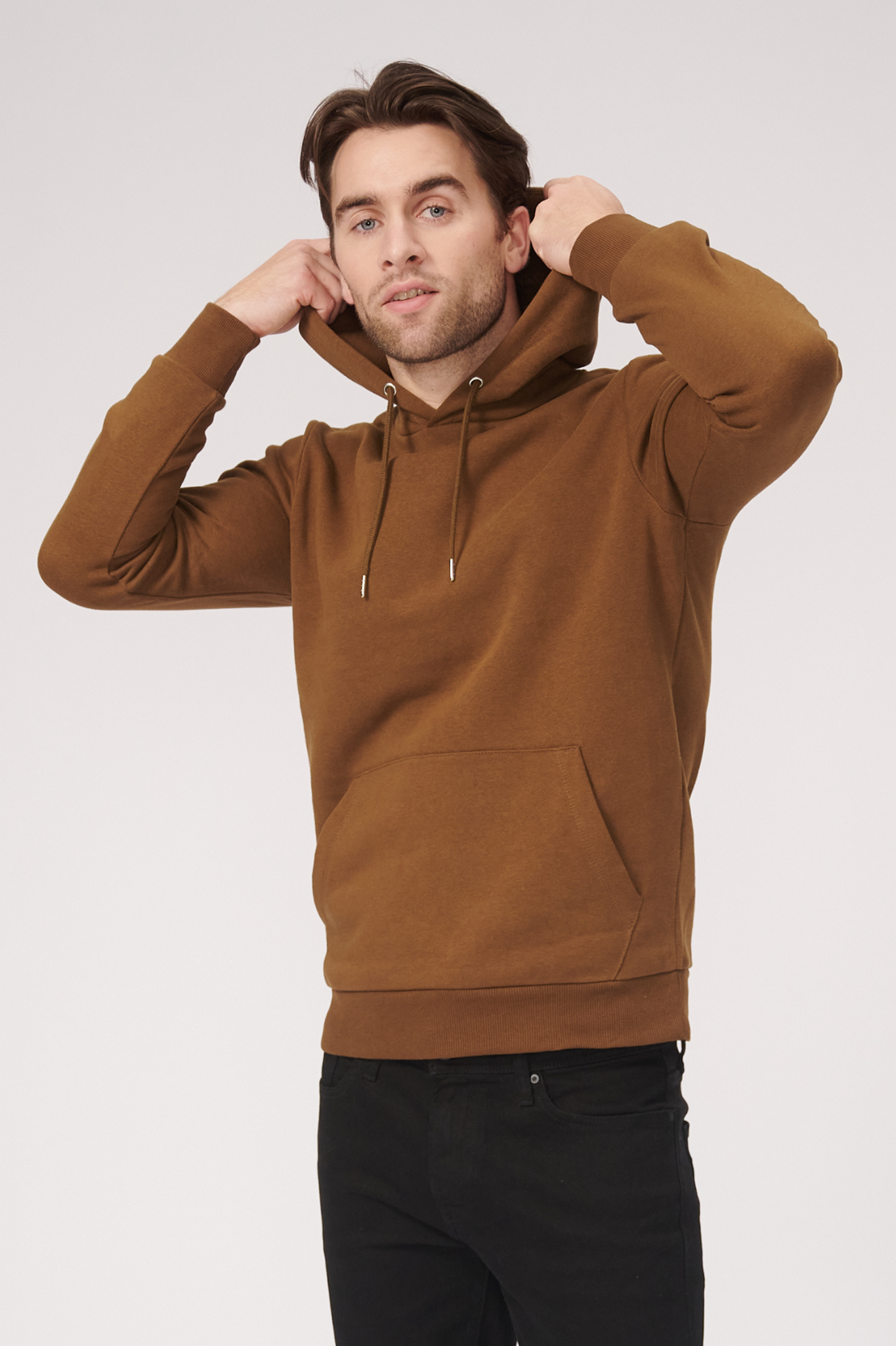 Basic Hoodie Sweat - Brown - TeeShoppen - Brown 2