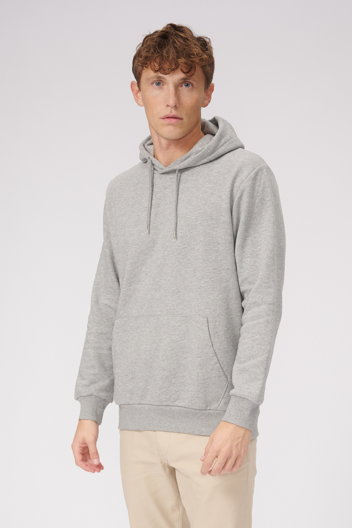 Basic Hoodie Sweat - Light Grey Melange - TeeShoppen - Grey