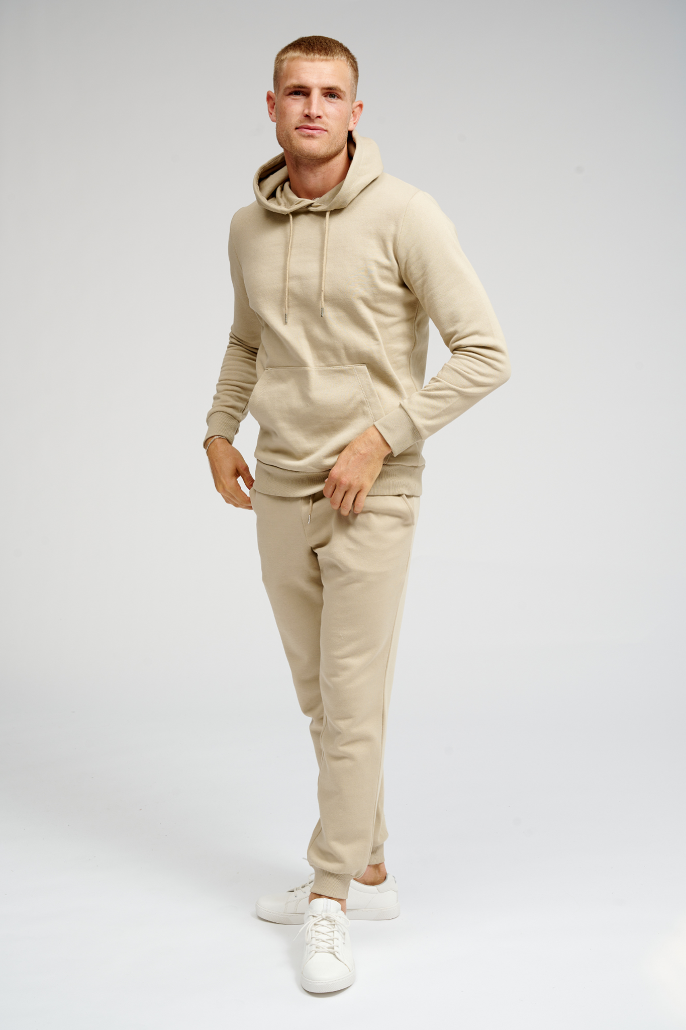 Basic Hoodie Sweat - Dark Beige - TeeShoppen - Khaki 5