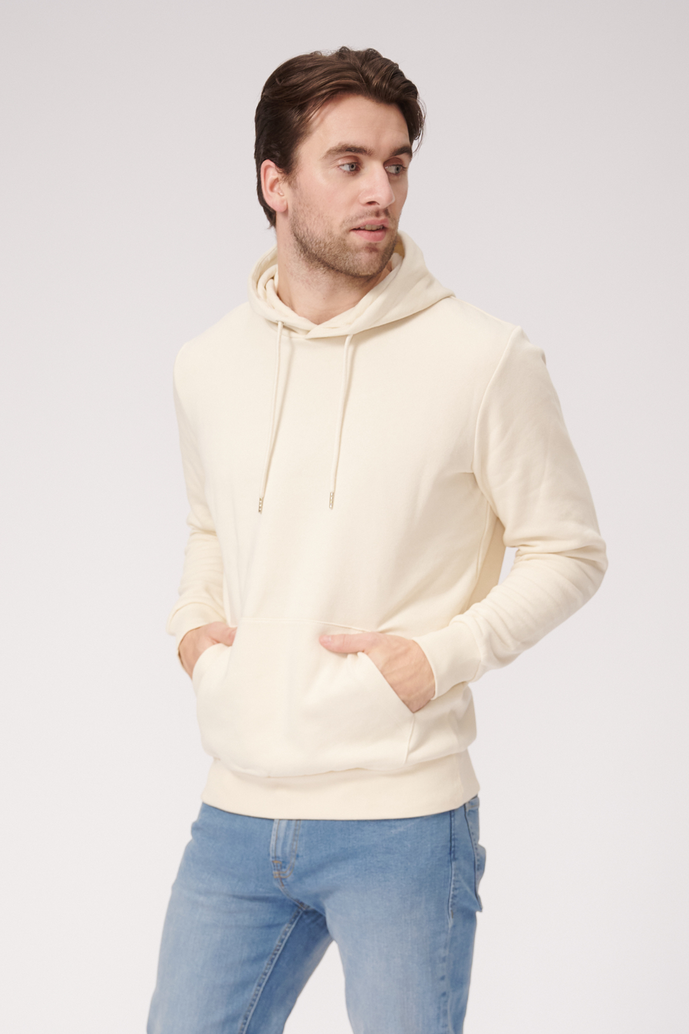 Basic Hoodie Sweat - Light Beige - TeeShoppen - Khaki 3