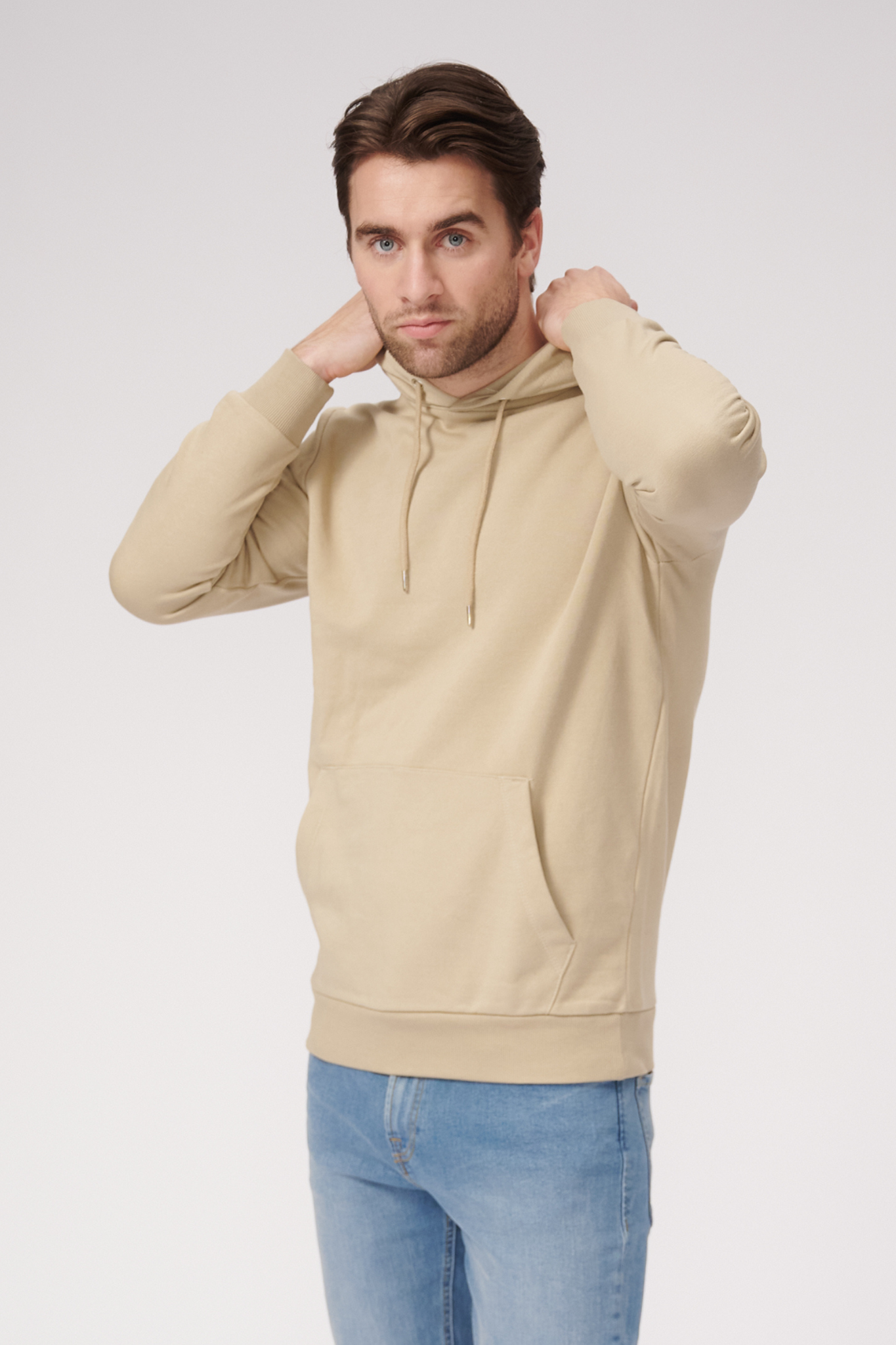 Basic Hoodie Sweat - Dark Beige - TeeShoppen - Khaki 3