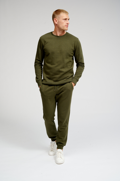 Basic Crewneck Sweat - Dark Green - TeeShoppen - Green 2