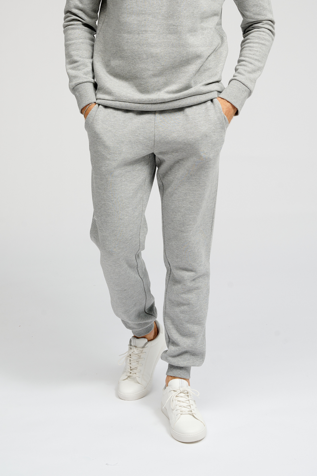 Basic Sweatpants - Light Grey Melange - TeeShoppen - Grey