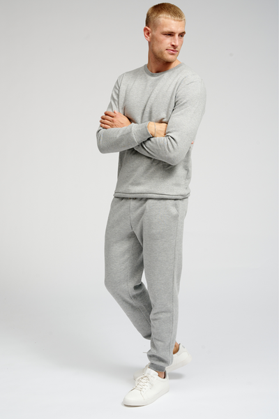 Basic Sweatpants - Light Grey Melange - TeeShoppen - Grey 3