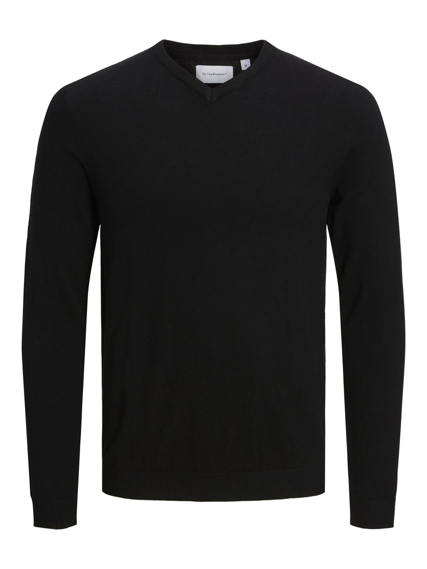 Basic Knit V-neck - Black - TeeShoppen - Black 4