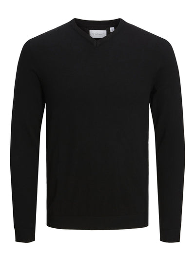 Basic Knit V-neck - Black - TeeShoppen - Black 4