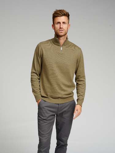 Basic Knit High Neck - Green - TeeShoppen - Green