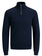 Load image into Gallery viewer, Basic Knit High Neck - Navy - TeeShoppen - Blue 4
