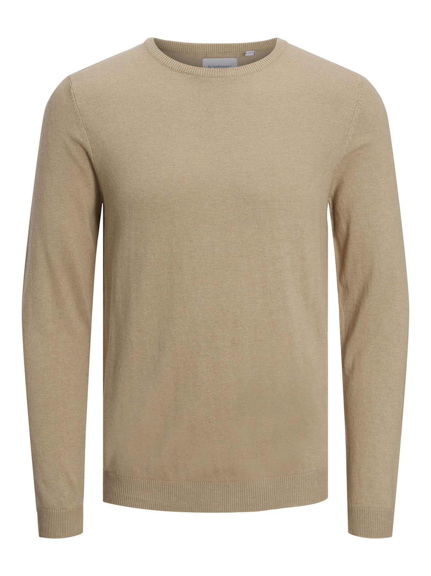 Basic Knit Crewneck - Beige - TeeShoppen - Khaki 6