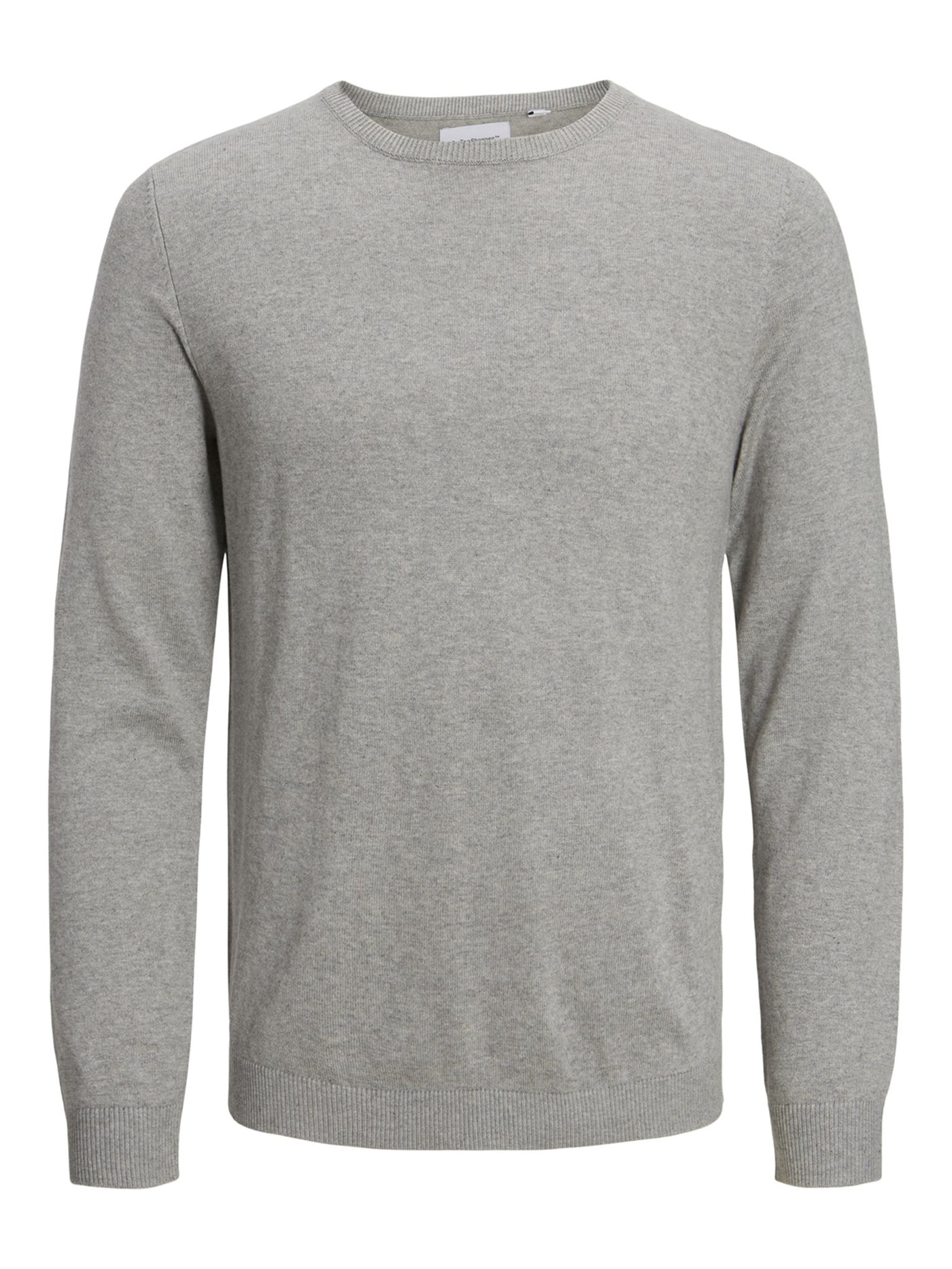 Basic Knit Crewneck - Light Grey Melange - TeeShoppen - Grey 5