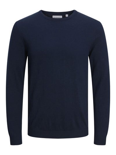 Basic Knit Crewneck - Navy - TeeShoppen - Blue 7