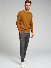 Load image into Gallery viewer, Cable Knit Crewneck - Light Brown - TeeShoppen - Brown 3
