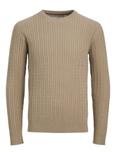 Load image into Gallery viewer, Cable Knit Crewneck - Beige - TeeShoppen - Khaki 4
