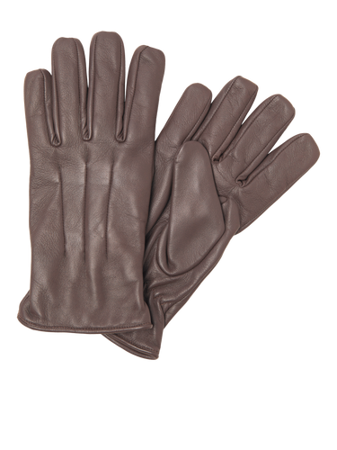 Classic Leather Gloves - Brown - TeeShoppen - Brown