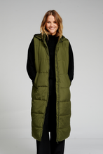 Load image into Gallery viewer, Long Puffer Vest - Dark Green - TeeShoppen - Green
