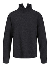 Load image into Gallery viewer, Oversized Knitted Polo-Neck Jumper - Black - TeeShoppen - Black 5
