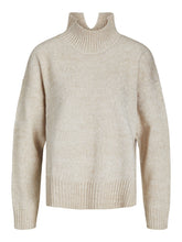 Load image into Gallery viewer, Oversized Knitted Polo-Neck Jumper - Beige - TeeShoppen - Khaki 5
