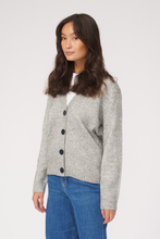 Load image into Gallery viewer, Knitted Cardigan - Light Grey Melange - TeeShoppen - Grey 3
